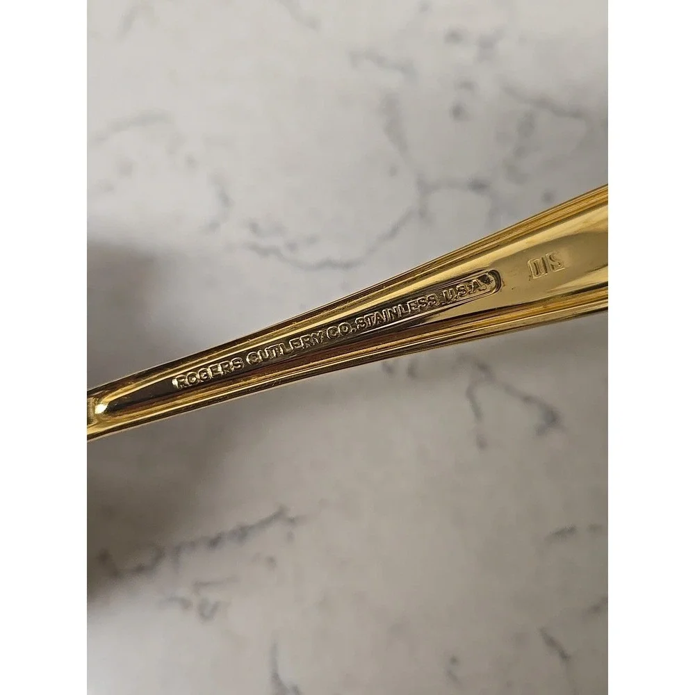 Lot of 3 Rogers Cutlery Co. IS Gold  Tone Silver Plate Flatware Pie Servers USA